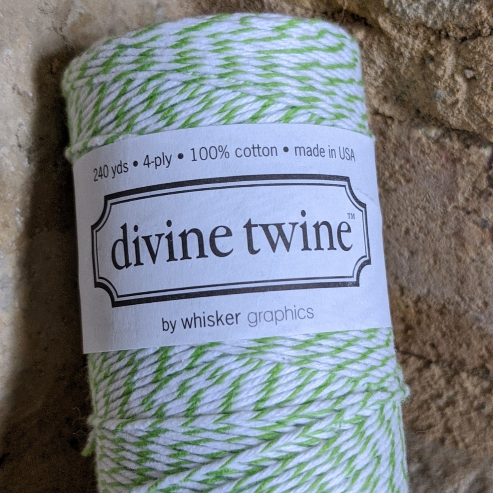 DIVINE TWINE I Lime Green and White Bakers Twine